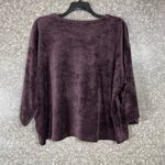 J.Jill Pure Jill Women's Purple Velour Oversized Crop Sweatshirt - Size Medium Photo 5