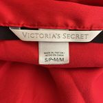 Victoria's Secret  Red Satiny Rob Black trim size S/M Sexy Mobwife Classic Tie Photo 3