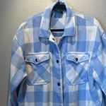 HFX Women’s Shirt Jacket Shacket Size Small Blue Cream Photo 1