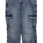 H&M 90's Baggy High Waisted Wide Leg Cargo Jeans Light Wash Size 2 Grunge Retro Photo 0