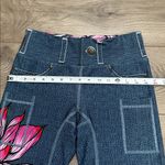 INKnBURN Blue Denim Pocket Graphic Pink Floral Bike Active Shorts Size Medium Photo 7