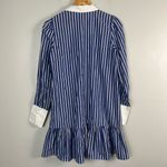 J.Crew Tiered Shirtdress In regenerative Cotton Poplin size 4 blue white Photo 5