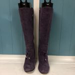 Taryn Rose  purple suede‎ brocade heeled boots women’s size 38 7.5 witchy costume Photo 3