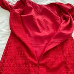Trina Turk Red Eyelet Dress Size 6 Peekaboo Back Cut Out Photo 5