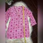 Victoria's Secret  Pink/white/gold Silk Blouse/Tunic Size M/L Photo 6