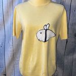 Bee You! Vintage Unique Short Sleeved Turtle Neck Bee Sweater Yellow Size M Photo 0