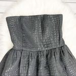AQUA  black snakeskin strapless cocktail mini dress Photo 2
