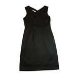 T Tahari  Women's Sleeveless Crisscross-Back Sheath Scuba Dress Size 8 LBD Party Photo 2