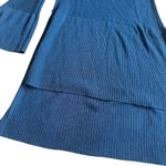 Free People Long-Length Teal Blue Criss Cross Pullover Sweater Bell Sleeves XS Photo 2