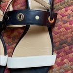 LANDS END COLOR BLOCK STRAP SANDALS BUCKLE FLAT Black Size 8.5 Photo 1