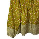 Daniel Rainn  Puff Sleeve Blouse Mustard Yellow Floral Boho Casual Size XXL Photo 3