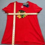 Fanatics NWT Chicago Blackhawks Shirt Womens M V Neck NHL Short Sleeve Hockey Photo 2