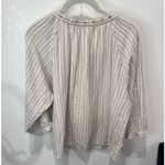 Ellison  Striped‎ Blouse Grommet Detail 3/4 Sleeve V-Neck Top Size L Photo 1