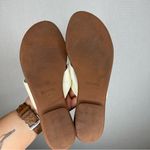 Soludos | Size 9 Cream and Brown Bow Leather Clara Beach Slide Sandals Photo 4