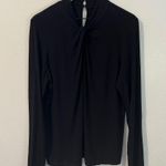 Lord & Taylor Iconic Fit Twisted Front Black Stretch Flowy Rayon Knit Top XL Photo 0