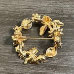 Colorful Enamel Pearl Bumblebee Butterfly Flower Brooch Pin Gold Photo 1
