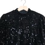 Sanctuary Women's M All Nighter Mock Neck Velvet Sequin Lined Blouse Photo 2