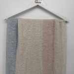 Unbranded Multicolor Pink Blue Striped Acrylic Scarf Fringe Fuzzy Long Photo 1