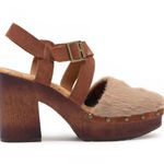 Kork-Ease KORKS Wendy Faux Fur Taupe Rust Brown Clog Heels NWT Photo 1