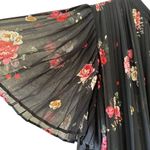 ZARA Black Floral Pleated Romper Playsuit Mini Dress Bohemian SZ S Photo 10