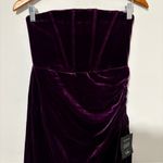 NWT Lulus • glamorous celebrations dark purple velvet strapless tulip dress sz S Photo 6