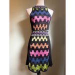 Missoni Knit Zigzag Pattern Sleeveless Halter Dress Black Multi 2 Y2K boho retro Photo 1