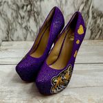 Herstar Women Sz 9 LSU Tigers Crystal Heels Pumps Shoes Purple Gold Glitter Glam Photo 3