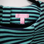 Lilly Pulitzer  Ottoman Tiffany Stripe Button Pocket Front Short Sleeve Dress M Photo 1