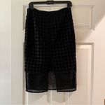 Diane Von Furstenberg  black twig & lace pencil skirt | 4 Photo 5