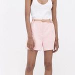 ZARA  | Belted shorts with darts | Pink | M Photo 0