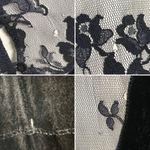 Vintage Scott McClintock Velvet Dress Lace Sequins Peplum 80s 90s‎ Drama Formal Black Photo 9