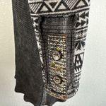 Soft Surroundings Tao Thermal Tunic Top S Small Washed Black Button Pattern Cuff Photo 3