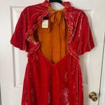 Free People NWT  Medium Gum Drop Mini Dress Red / Tangerine Photo 4