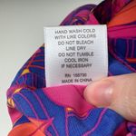 Rose + Olive Monkey Tropical Print Blouse Sz M Colorful Ruffle Beaded Tassel Boho Photo 6