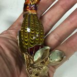 PARAKEET BEJEWELED TRINKET BOX WITH‎ AUSTRIAN CRYSTALS & figurine w/ glass body Gold Photo 7
