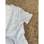 NWOT Women's sky blue chiffon boho short sleeve shirt size small‎ Photo 2