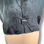 Vintage 90s Tapestry Vest Bold Floral Jacquard Adjustable Back Large Waistcoat Black Photo 6