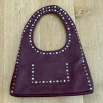 White Fox Boutique White Fox Shoulder Bag Studded Guita Burgundy Silver Photo 0