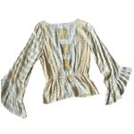 Free People NWT  Rosalie Bell Sleeve Faux Wrap Boho Top | Antique Combo | XS Photo 4