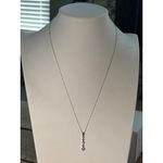 925 Sterling Silver Necklace With Blue & Clear Gemstone Pendant Photo 10