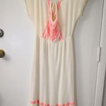 Flying Tomato  Cream/Neon Pink Maxi Prairie Dress S Dopamine Boho Coconut Girl Photo 1