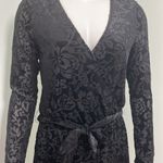 Saylor  Burnout Velvet Romper Black Anthro V-Neck XS Photo 3