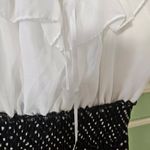 Black and white polka dot dress with ruffled collar Multiple Photo 2