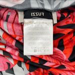 FUZZI Dress 100%Viscose Zaffiro Leaf Italian Designer Luxury Asymmetrical Small Photo 6