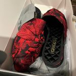 Chico's Red Black Rose Jacquard Mules Flats Slides Slippers Shoes Photo 4