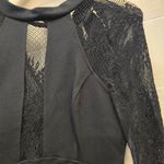 Free People {M} Black It's Now Or Never Fishnet Floral Lace Stretch Mini Dress Photo 7