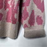 ODDY NWOT Cream and Pink Animal Print Sweater Size 1XL/2XL Photo 6