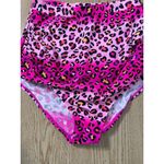 New Women’s Animal Print High Waist Ruched Swimsuit Bikini Bottoms Pink size XXL Photo 1