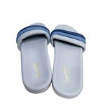 Seychelles  Sandals Size 9 Leather Low Key Blue Bright Open Toe Slides‎ Photo 4