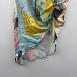 Just Bee Queen Minela Satin Ruched Midi Skirt Multicolor Abstract Size S RTR‎ Blue Photo 4